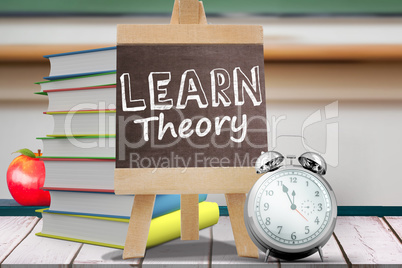 Composite image of learn theory word