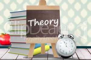 Composite image of theory word