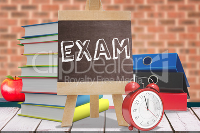 Composite image of words exam