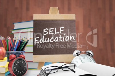 Composite image of self education word