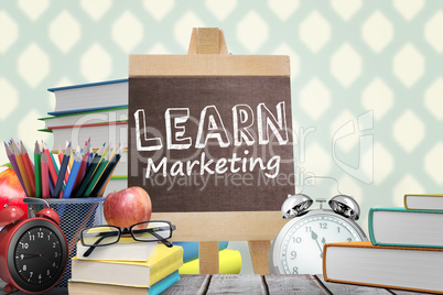 Composite image of learn marketing word