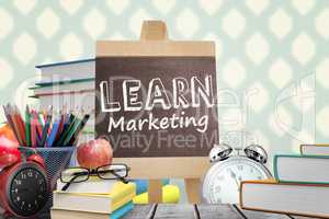 Composite image of learn marketing word