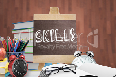 Composite image of skills word