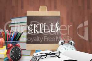Composite image of skills word
