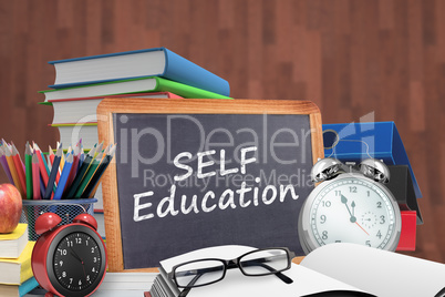 Composite image of self education word