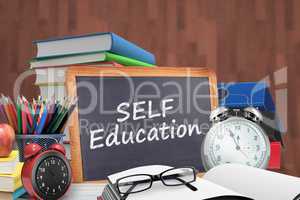 Composite image of self education word