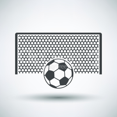 Soccer gate with ball on penalty point  icon
