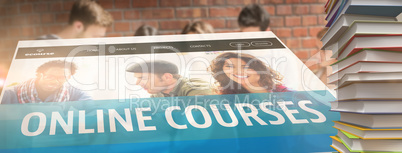 Composite image of online courses interface