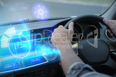 Composite image of technology car interface
