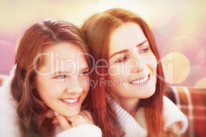 Composite image of mother and daughter