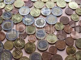 Euro coins background