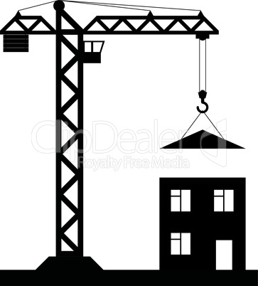 Tower crane - Vector icon isolated