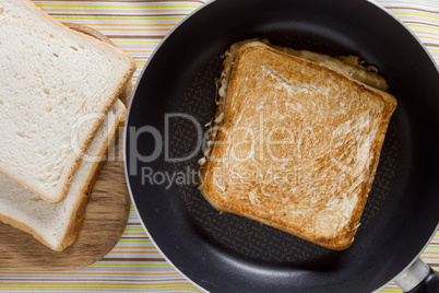 Toast on frying pan