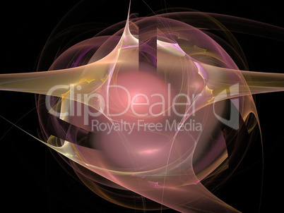 image of one Digital Fractal on Black Color