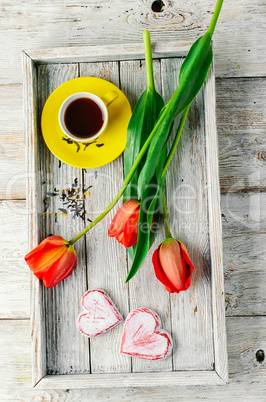 Morning tea and tulips