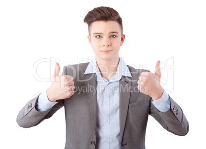 boy with thumbs up