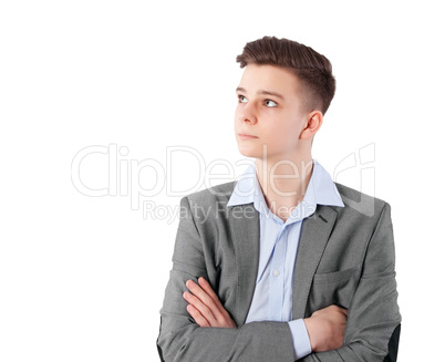 boy looking up