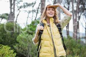 Woman observing something