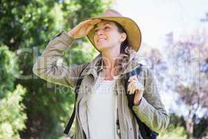 Woman observing something