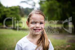 Girl smiling in the park