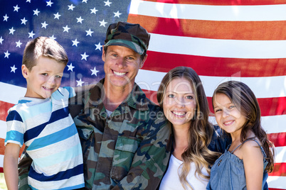 American soldier reunited with his family