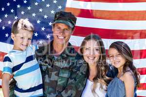 American soldier reunited with his family