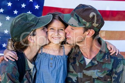 Soldier couple reunited with their daughter