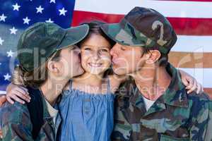 Soldier couple reunited with their daughter