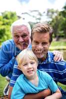 Portrait of multi-generation family smiling