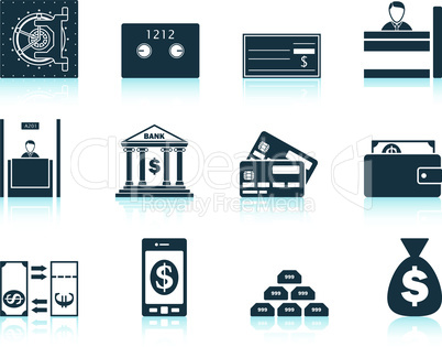 Set of twelve bank icons