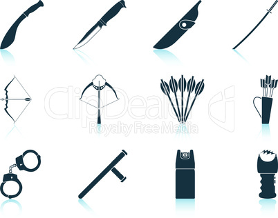 Set of weapon icons