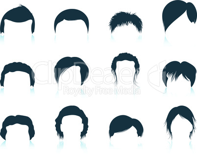 Set of man's hairstyles icons