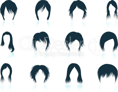 Set of woman's hairstyles icons