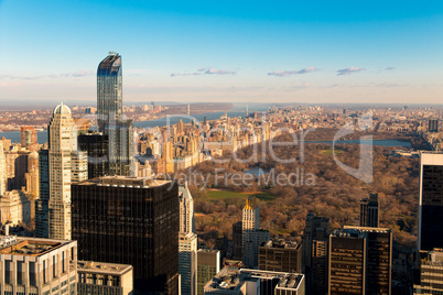 Central Park of NYC. Early spring. Aerial View