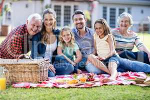 Happy family having a picnic