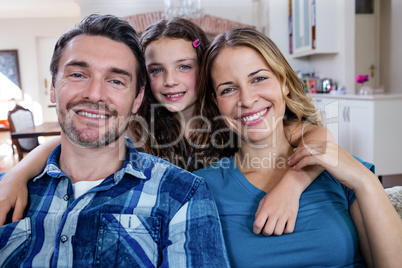 Portrait of happy family smiling