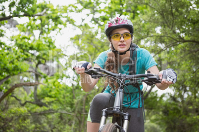 Woman riding her bike