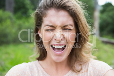 Woman making a grimace