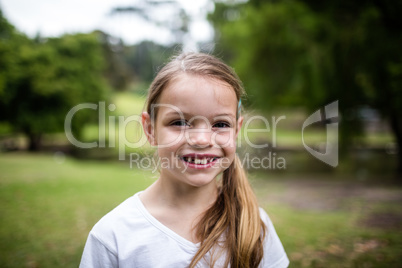 Girl smiling in the park