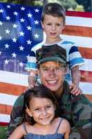 American soldier reunited with his son and daughter