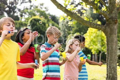 Children running in the park