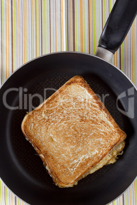 Toast on frying pan