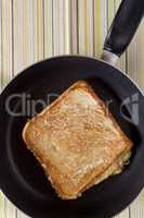 Toast on frying pan