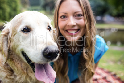 Woman with her pet dog