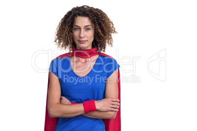 Portrait of a woman pretending to be superhero