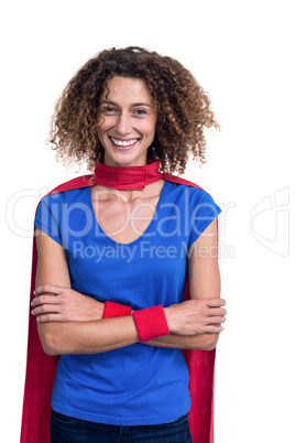 Portrait of a woman pretending to be superhero