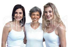 Portrait of women standing together with arm around