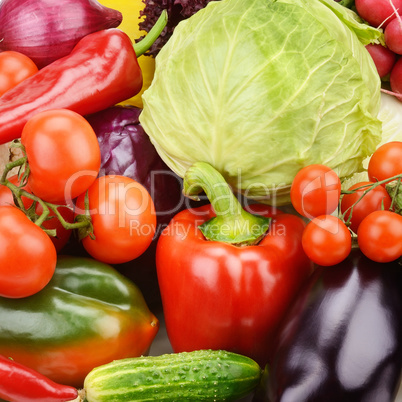 bright background of vegetables