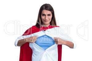 Portrait of a woman pretending to be superhero
