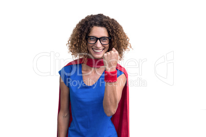 Portrait of a woman pretending to be superhero